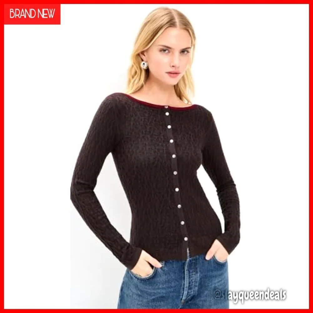Thermal Cardigan Long Sleeve Button Front Lightweight Stretch Jersey